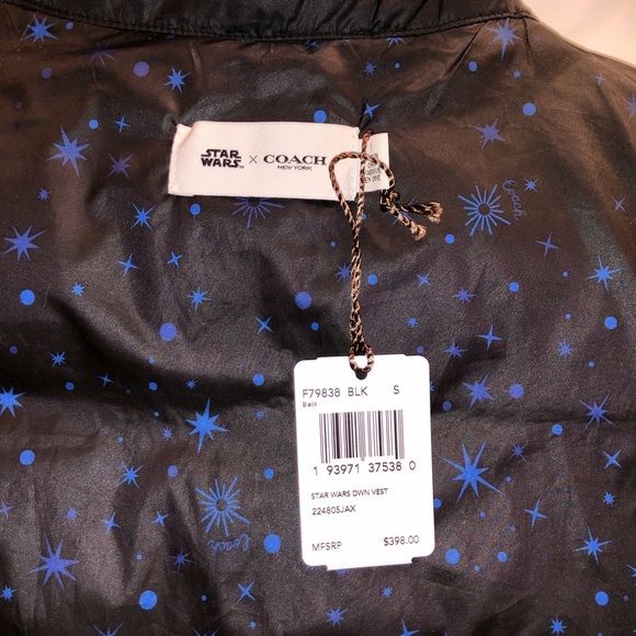 Coach Star Wars down filled vest in black NWT 😎 - Picture 8 of 14
